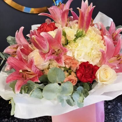 Lilies and Roses Arrangement